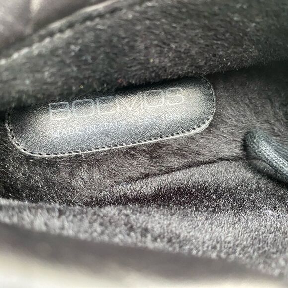 BOEMOS BLACK SOFT LEATHER SHEARLING LINING LACE UP ANKLE BOOTS  EU 40 - Picture 8 of 8